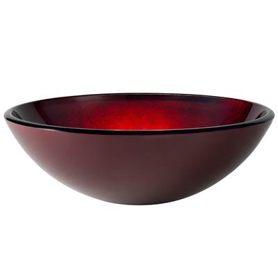 Kraus Round Glass Vessel Bathroom Sink - 16 1/2" in Red