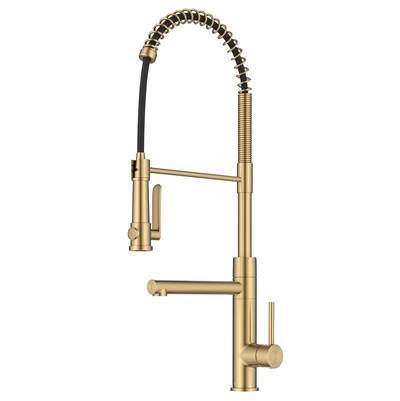 Kraus Artec Pro 2-Function Single Handle Pull Down Kitchen Faucet with Pot Filler in Spot Free Brushed Brass
