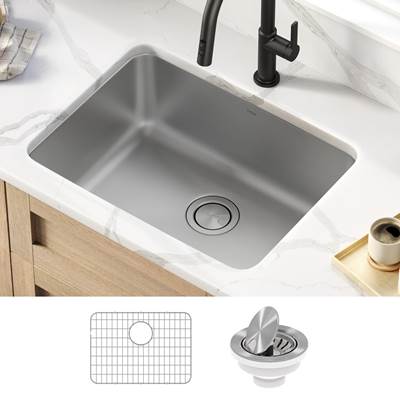 Kraus Dex® 25" Single Bowl Undermount Kitchen Sink in Satin