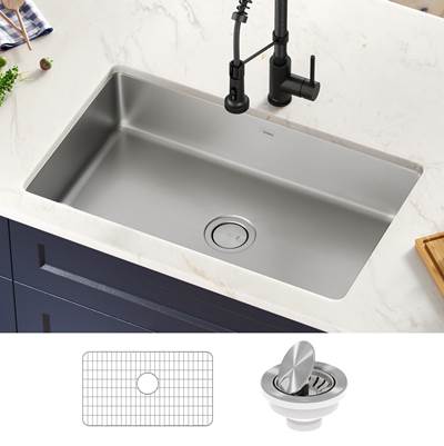 Kraus Dex® 32" Single Bowl Undermount Kitchen Sink in Stainless Steel
