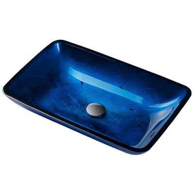Kraus Rectangular Glass Vessel Bathroom Sink - 22" in Blue