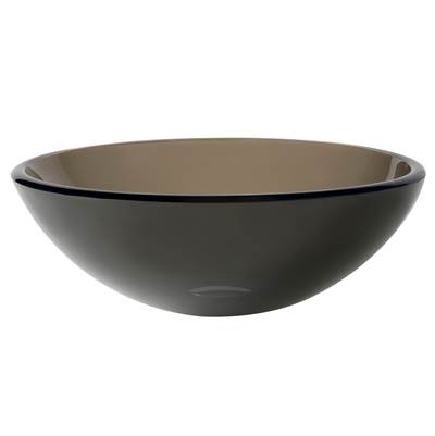 Kraus Round Glass Vessel Bathroom Sink - 14" in Clear Brown