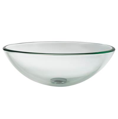 Kraus Round Glass Vessel Bathroom Sink - 16 1/2" in Clear