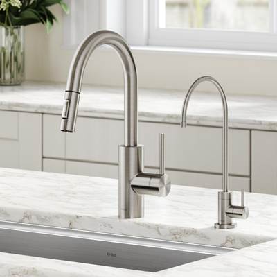 Kraus Oletto® Pull-Down Kitchen Faucet and Purita® Water Filter Faucet Combo in Spot Free Stainless Steel