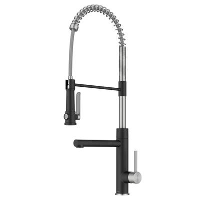 Kraus Artec Pro 2-Function Single Handle Pull Down Kitchen Faucet with Pot Filler in Spot Free Stainless Steel/Matte Black