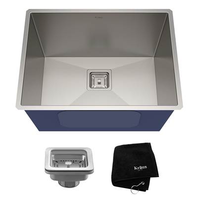 Kraus Pax® Zero-Radius Undermount Single Bowl Laundry and Utility Sink - 24-inch - 18 Gauge in Stainless Steel