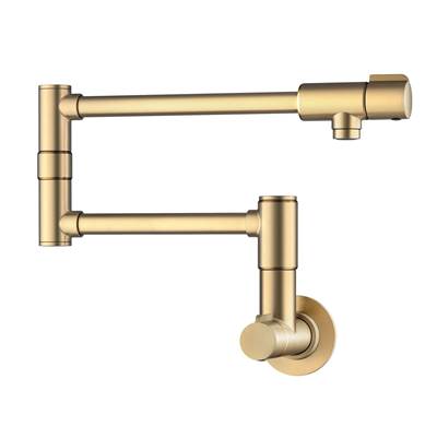 Kraus Bolden Wall Mount Pot Filler - Retractable Arm in Spot Free Brushed Brass