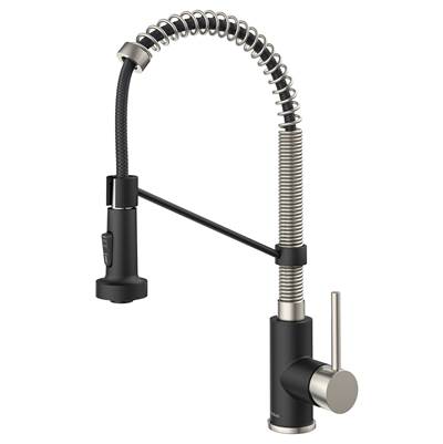 Kraus Bolden® Pull-Down Kitchen Faucet - 2-Function Single Handle - 1.8 GPM in Stainless Steel/Matte Black