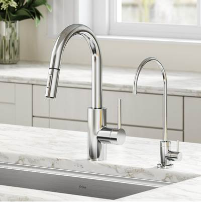 Kraus Oletto® Pull-Down Kitchen Faucet and Purita® Water Filter Faucet Combo in Chrome