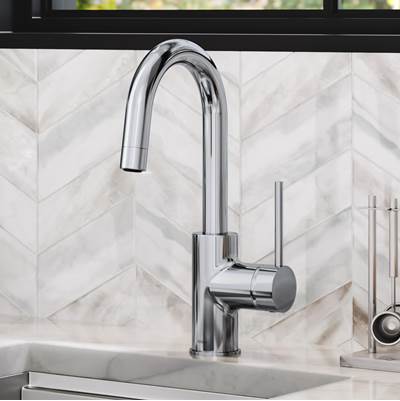 Kraus Oletto® Single Handle Kitchen Bar Faucet - QuickDock® Top Mount in Chrome