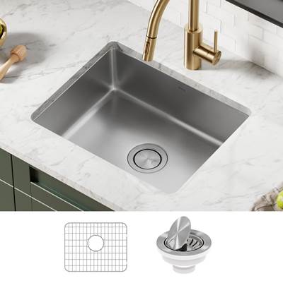 Kraus Dex® 21" Single Bowl Undermount Kitchen Sink in Stainless Steel