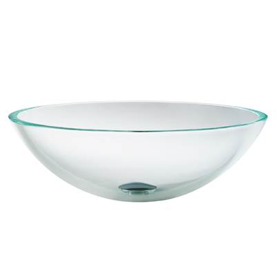 Kraus Round Glass Vessel Bathroom Sink - 16 1/2" in Crystal Clear