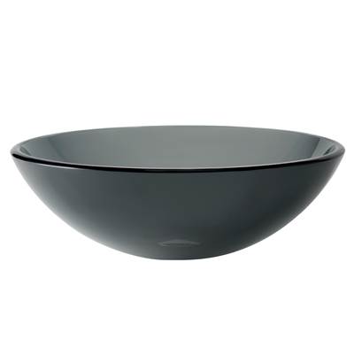 Kraus Round Glass Vessel Bathroom Sink - 16 1/2" in Clear Black