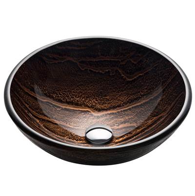 Kraus Nature Series® Round Glass Vessel Bathroom Sink - 17" in Brown