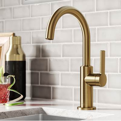 Kraus Oletto® Single Handle Kitchen Bar Faucet in Brushed Brass