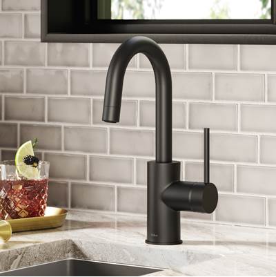 Kraus Oletto® Single Handle Kitchen Bar Faucet - QuickDock Top Mount in Matte Black