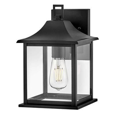 Lark Nolan 1-Light Wall Mount Lantern - Small in Black