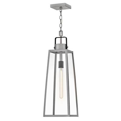 Lark Hugh Large Hanging Lantern in Antique Brushed Aluminum