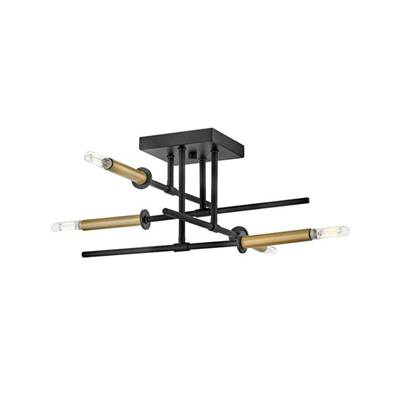 Lark Hux Medium Semi-Flush Mount in Black