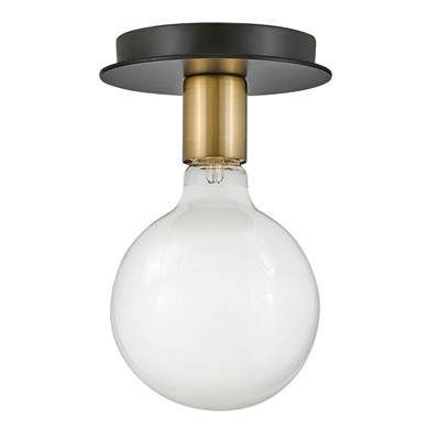 Lark Bobbie Flush Mount Light - Single in Lacquered Brass