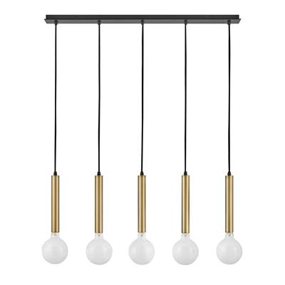 Lark Bobbie Five Light Linear Chandelier in Lacquered Brass