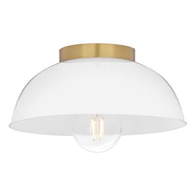 Lark Stu Small Flush Mount Light in Lacquered Brass