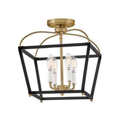 Lark Tate Small Semi-Flush Mount in Black