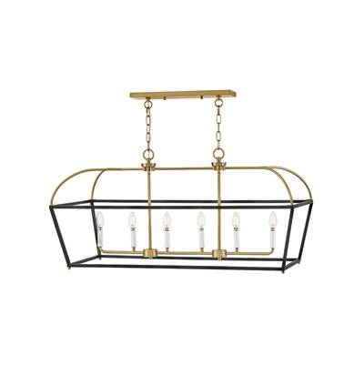 Lark Tate 6-Light Linear Chandelier in Black