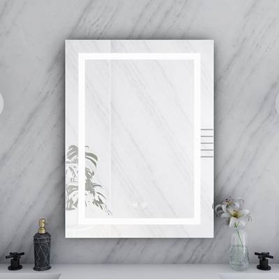 Maidstone 24" x 32" Rectangle LED Mirror - Anti-Fog in Stainless Steel