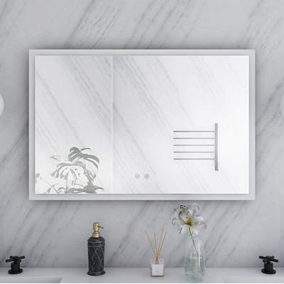 Maidstone 36" x 24" Rectangle LED Mirror - Anti-Fog in Stainless Steel