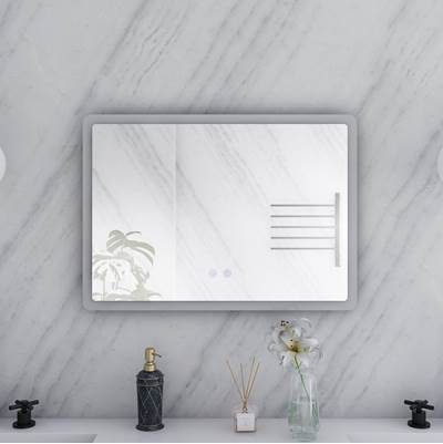 Maidstone 28" x 20" Rectangle LED Mirror - Anti-Fog in Stainless Steel