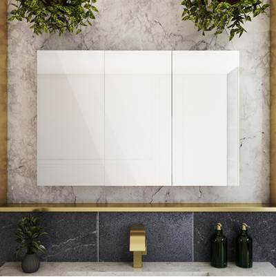 Maidstone Mirror Tri View Medicine Cabinet - 36" x 24" - Triple Door in Stainless Steel
