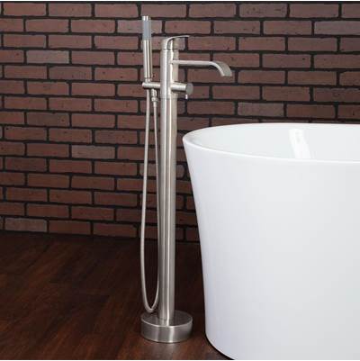 Maidstone Infinity Freestanding Tub Faucet - High Flow Gooseneck in Brushed Brass