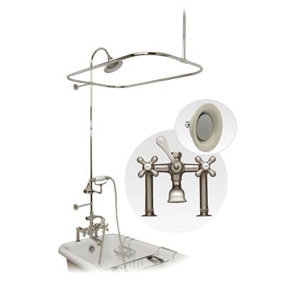 Maidstone Deck Mount Shower Kit - Classic Spout Faucet - 7 GPM in Supercoated Brass