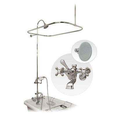 Maidstone Tub Wall Mount Shower Kit - Classic Spout Faucet in Supercoated Brass