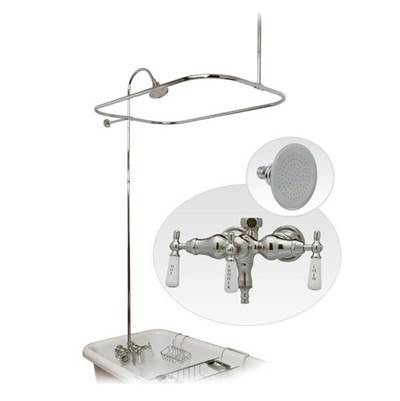 Maidstone Tub Wall Mount Shower Kit - Down Spout Faucet in Supercoated Brass