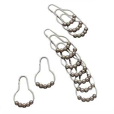 Maidstone Solid Brass Rollerball Shower Curtain Rings in Chrome