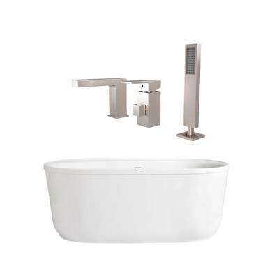 Maidstone Luca Freestanding Soaking Tubset in Brushed Nickel