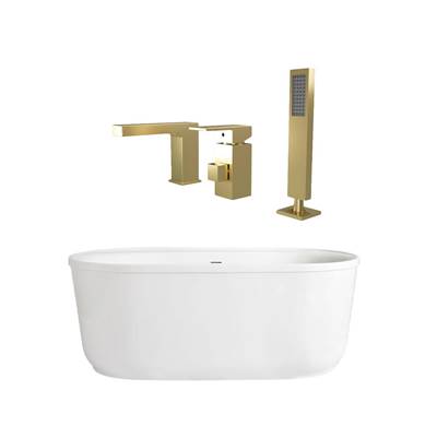 Maidstone Luca Freestanding Soaking Tubset in Brushed Brass