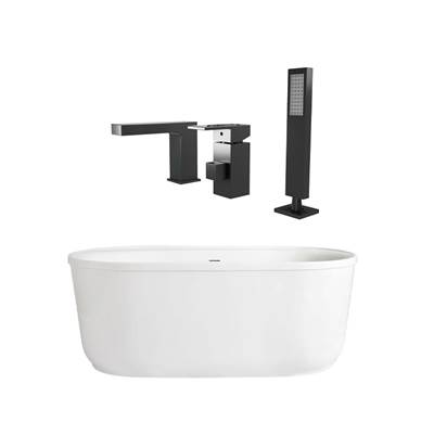 Maidstone Luca Freestanding Soaking Tubset in Matte Black
