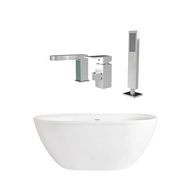 Maidstone Jackson Free Standing Soaking Tubset in Chrome
