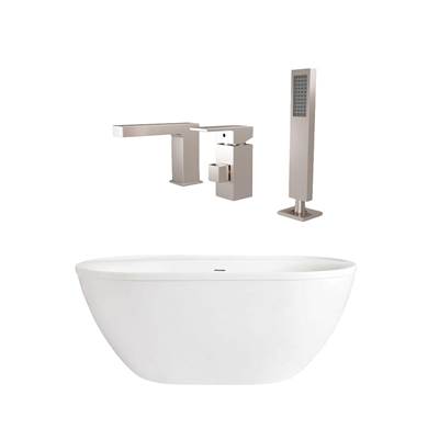 Maidstone Jackson Free Standing Soaking Tubset in Brushed Nickel