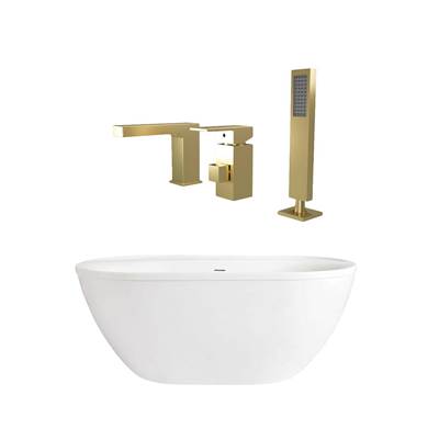 Maidstone Jackson Free Standing Soaking Tubset in Brushed Brass