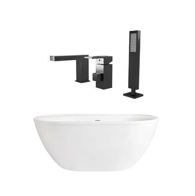 Maidstone Jackson Free Standing Soaking Tubset in Matte Black