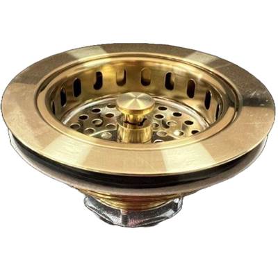 Maidstone Solid Brass Kitchen Sink Strainer in Brushed Brass