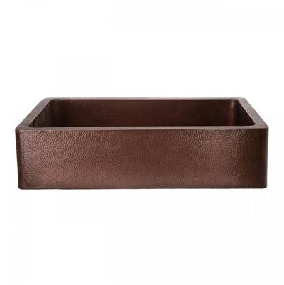 Maidstone Copper Single Bowl Farmhouse Kitchen Sink in Dark Copper
