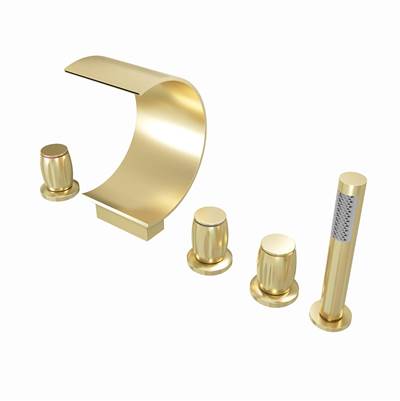 Maidstone Roman Tub Faucet With Hand Shower - Waterfall in Brushed Brass