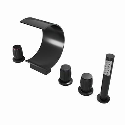 Maidstone Roman Tub Faucet With Hand Shower - Waterfall in Matte Black