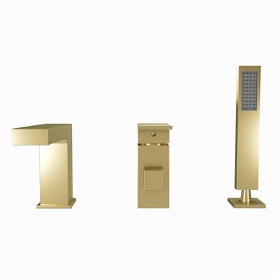 Maidstone Roman Tub Faucet With Hand Shower - Downspout in Brushed Brass