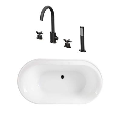 Maidstone Luca Freestanding Soaking Tubset in Brushed Brass